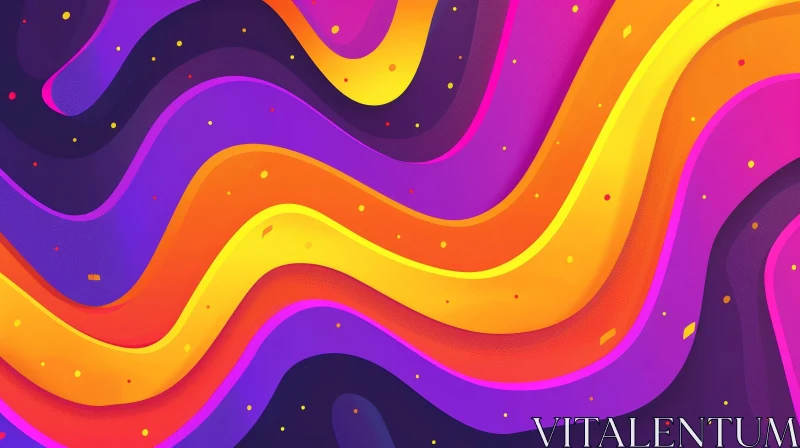 Colorful Waves Composition - Abstract Art AI Image