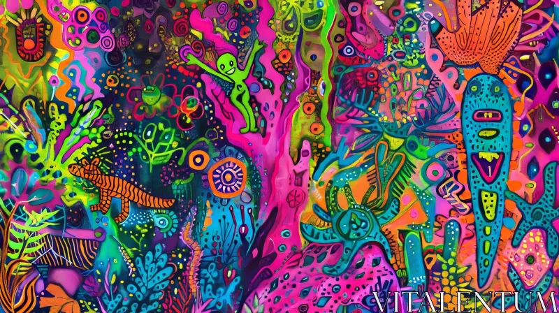 AI ART Psychedelic Creatures in Surreal Digital Painting