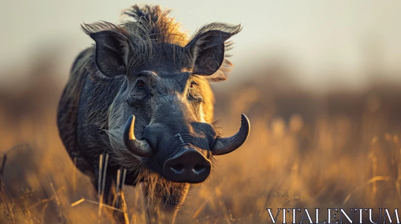 Warthog Portrait - Distinctive African Mammal AI Image