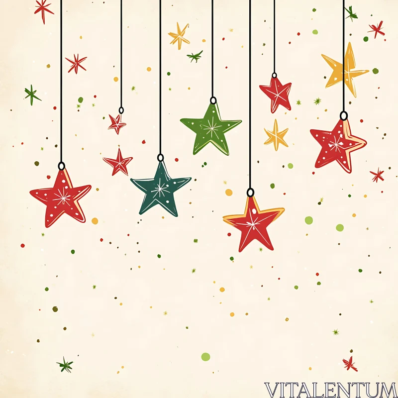 Holiday Decorative Hanging Stars AI Image