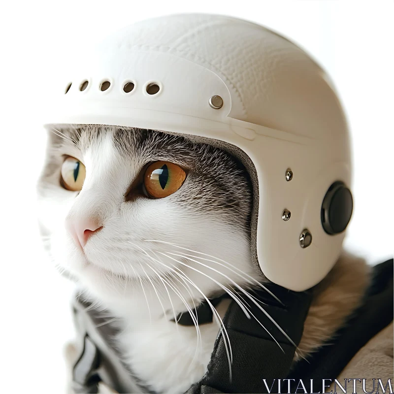 Cat in a Helmet AI Image