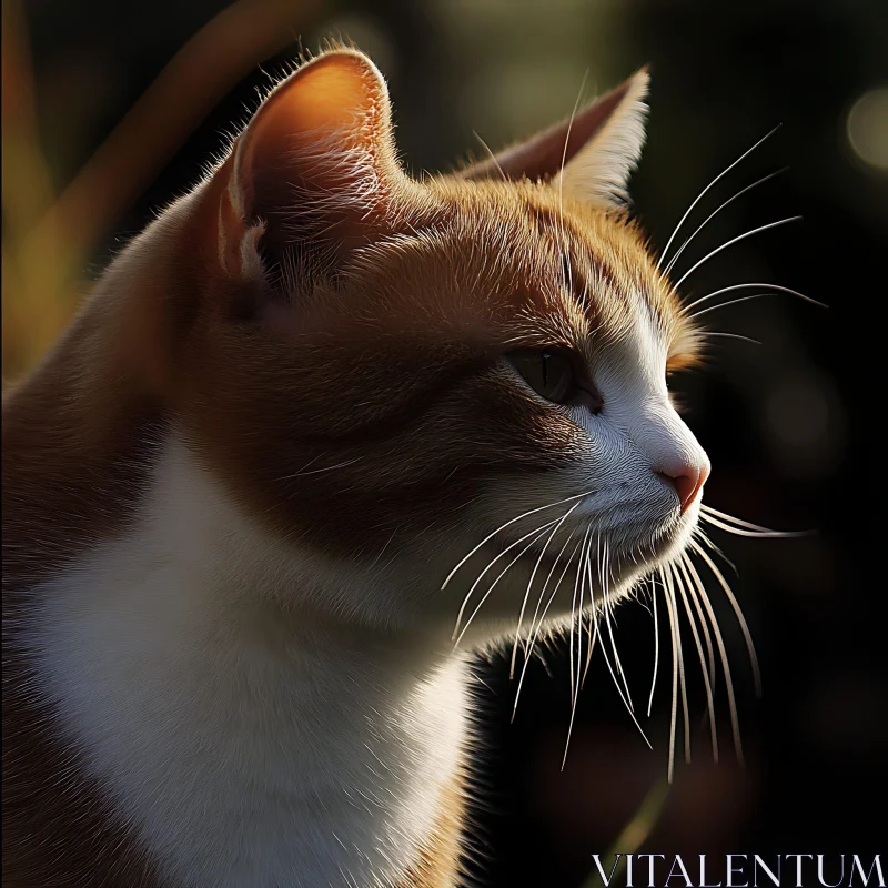 Feline Side Profile in Natural Light AI Image