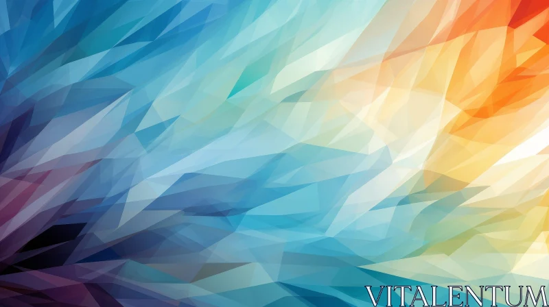 AI ART Blue and Orange Polygonal Abstract Background