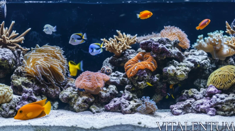 Captivating Aquarium with Vibrant Corals and Colorful Fishes AI Image