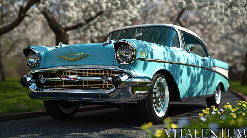 1957 Chevrolet Bel Air Car in Scenic Location | Classic Car Photography AI Image