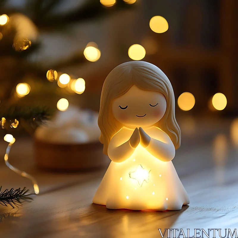 Illuminated Angel Holiday Decor AI Image