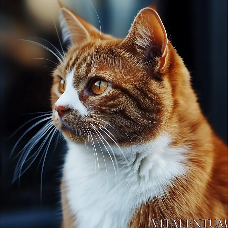 Orange and White Cat Portrait AI Image