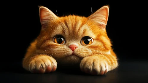 Charming Close-Up of a Ginger Kitten