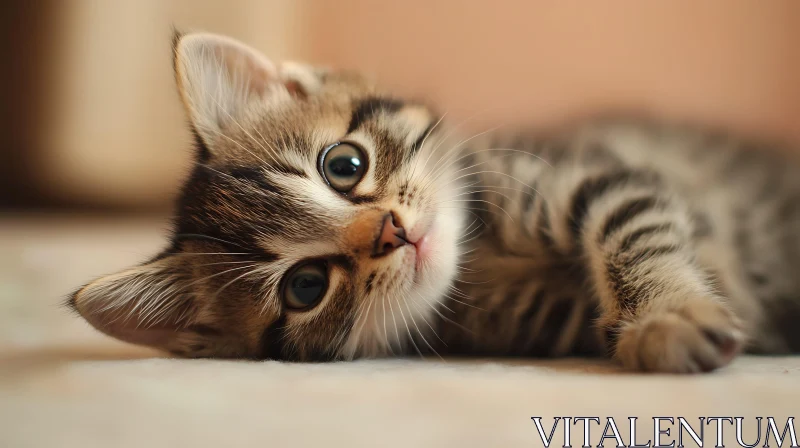 Cute Kitten Lying Down AI Image