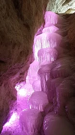 Ethereal Cave with Luminous Steps