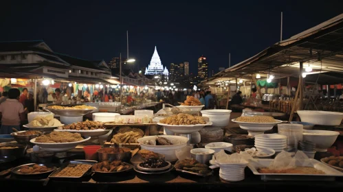 Cityscape Food Stall: A Captivating Scene of Vibrant Flavors