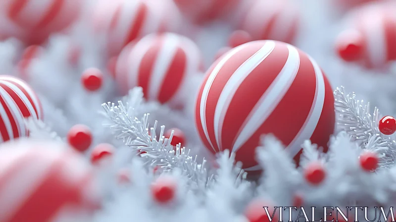 AI ART Cheerful Christmas Ornaments Close-Up