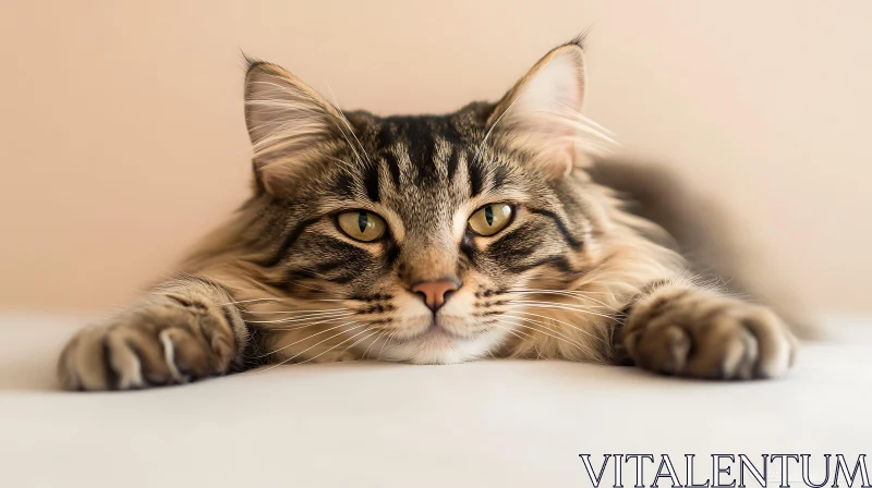 Cat Resting Close-Up Portrait AI Image