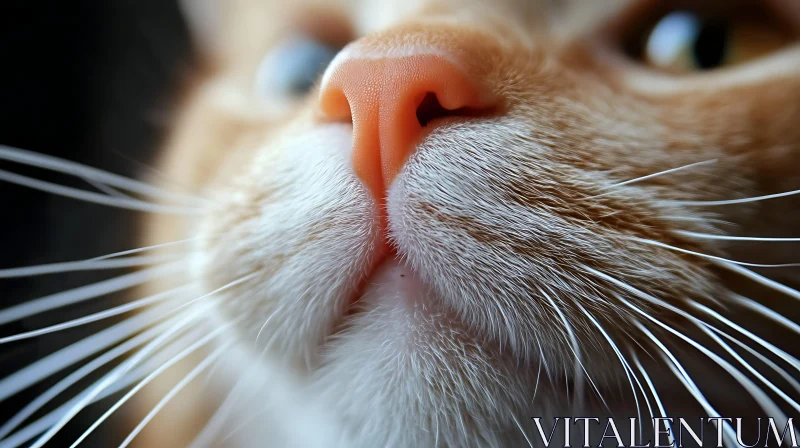 Cat Nose and Whiskers in High Detail AI Image