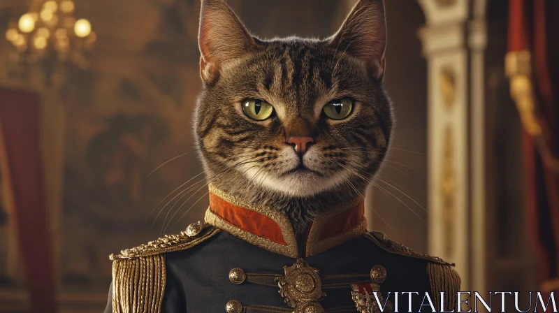 AI ART Anthropomorphic Cat in Grand Uniform