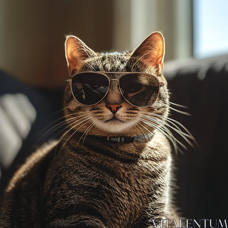 Cool Cat in Sunglasses AI Image