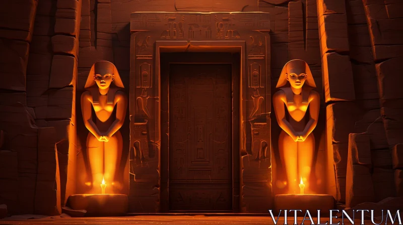 AI ART Ancient Egyptian Temple Digital Painting