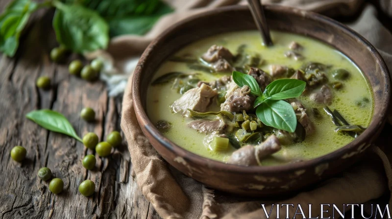 Delicious Green Curry with Chicken and Vegetables AI Image