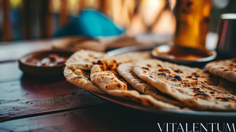 Delicious Stack of Naan Bread | Food Photography AI Image