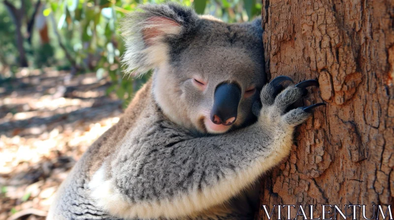 Sleeping Koala on a Tree Branch - Serene Nature Photography AI Image