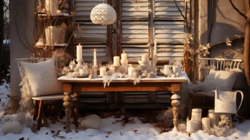 Winter Table Decor: Candles in the Snow