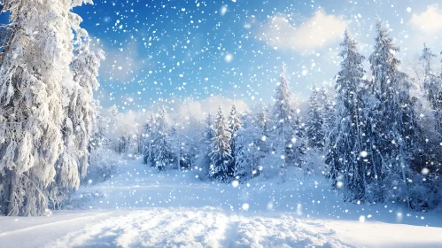 Enchanting Snowy Forest Scene