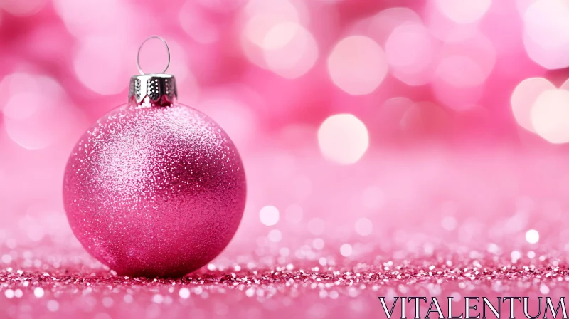 AI ART Festive Pink Bokeh Christmas Decoration