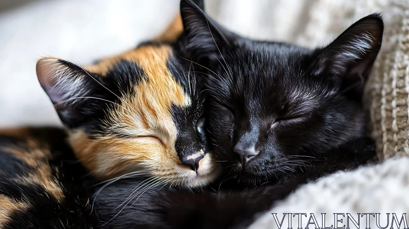 Heartwarming Cat Snuggle Moment AI Image