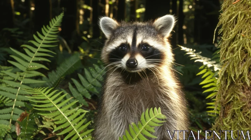Majestic Raccoon in the Enchanting Forest AI Image
