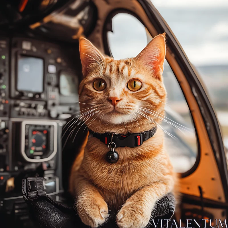 AI ART Feline Navigator in a Helicopter