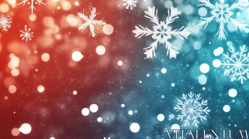 Abstract Snowflakes with Bokeh Effect AI Image