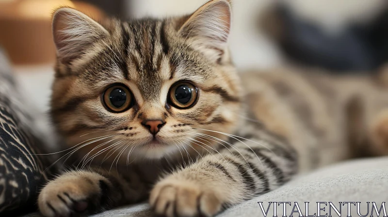 Cute Kitten in Playful Pose AI Image