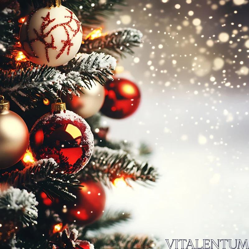 Festive Christmas Tree Decorations AI Image