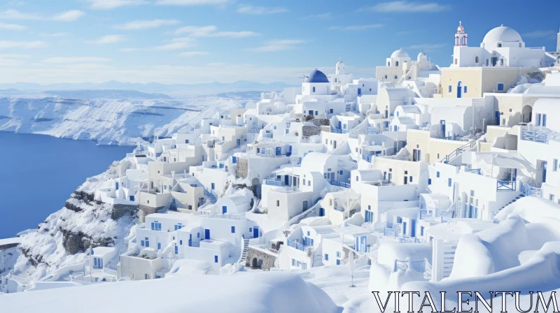 White Village on Santorini: A Captivating Architectural View AI Image