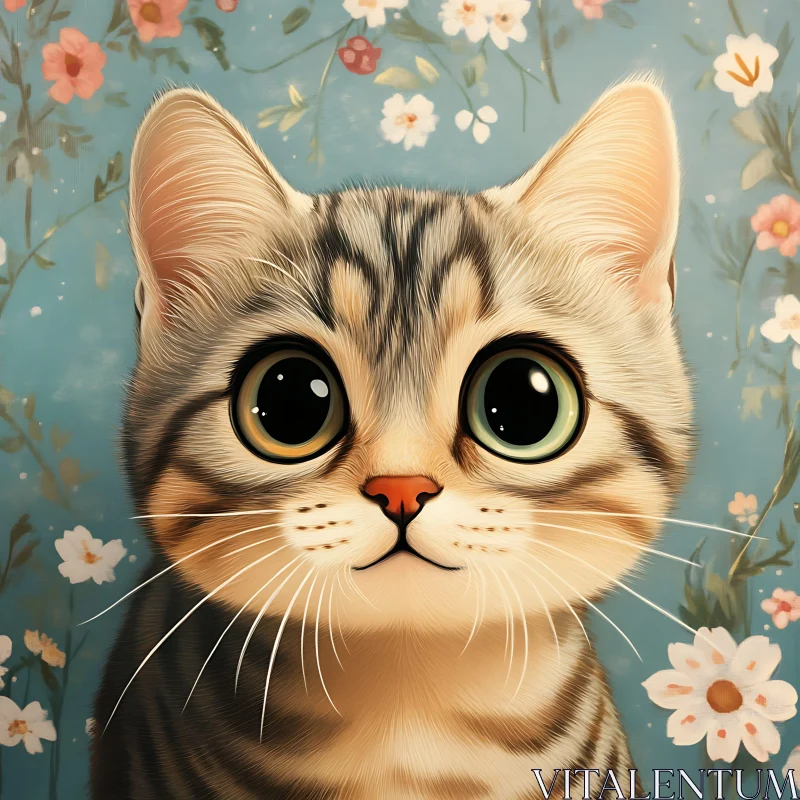 AI ART Cute Kitten with Expressive Eyes