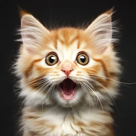 Charming Orange and White Kitten Portrait