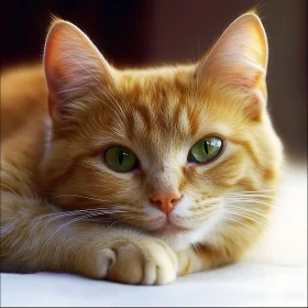 Orange Cat With Captivating Green Eyes