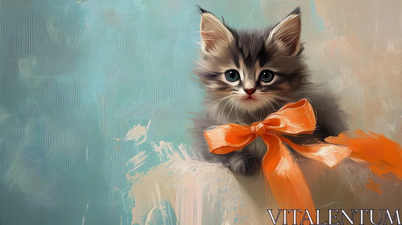 Adorable Kitten in Painting