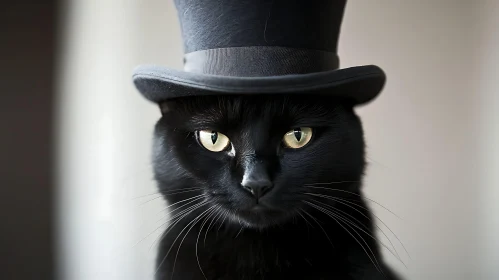 Elegant Cat with a Top Hat