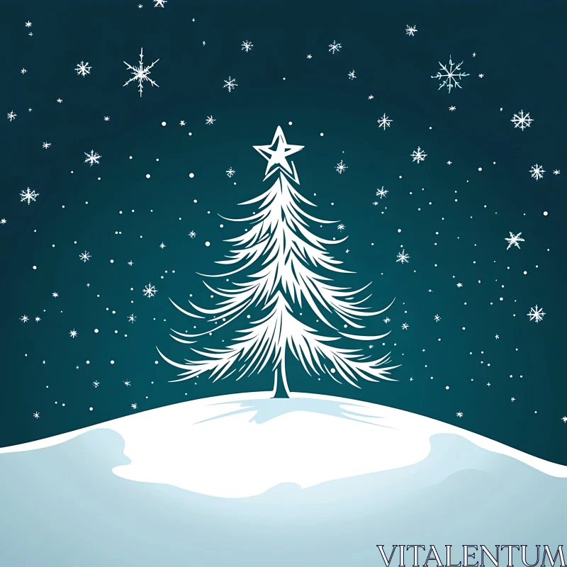 Festive Christmas Night with Snow