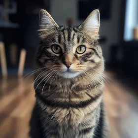 Expressive Tabby Cat Close-Up Portrait