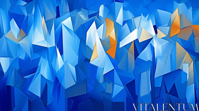 Blue Geometric Abstract Background AI Image
