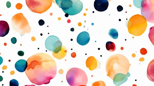Colorful Circles Watercolor Painting