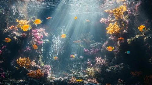 Underwater Marine Life with Colorful Coral Reef