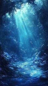 Mystical Sunlit Underwater Scene