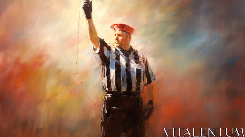 AI ART American Football Referee Painting