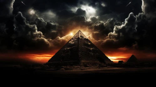 Ancient Pyramid in the Night | Chiaroscuro Lighting | Dramatic Skies
