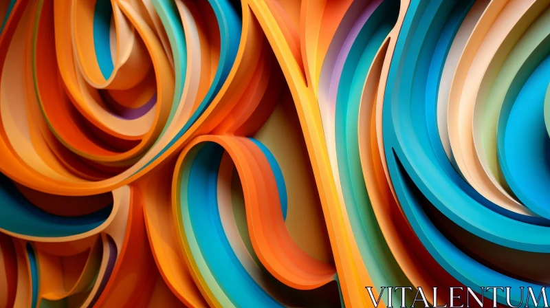 AI ART Contemporary Abstract Image with Warm Colors and Gradients