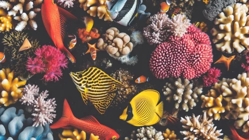 Vibrant Coral Reef with Colorful Fish - Nature Photography