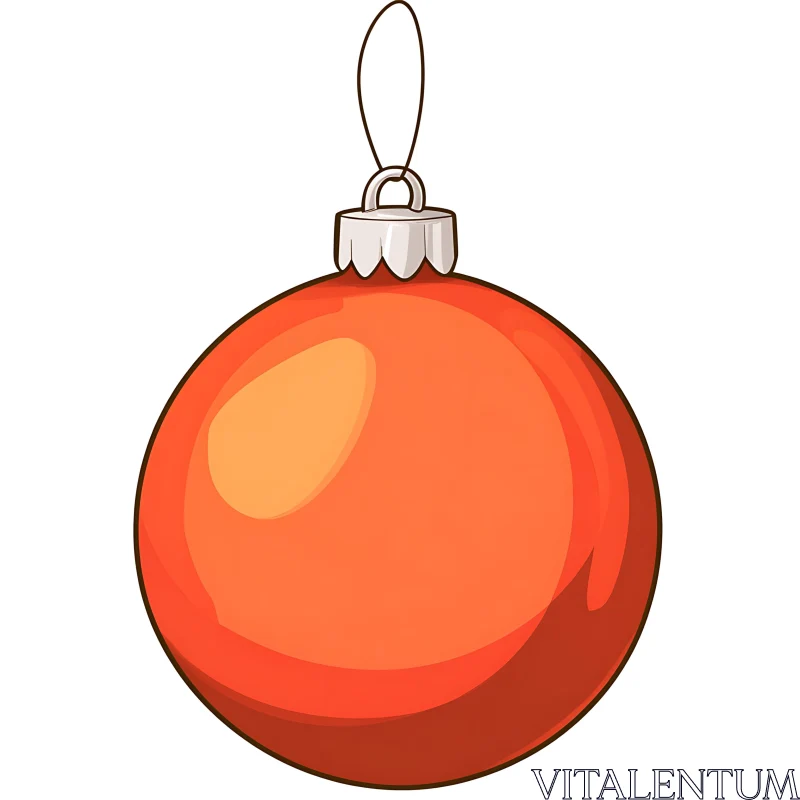 Festive Red Christmas Ornament AI Image